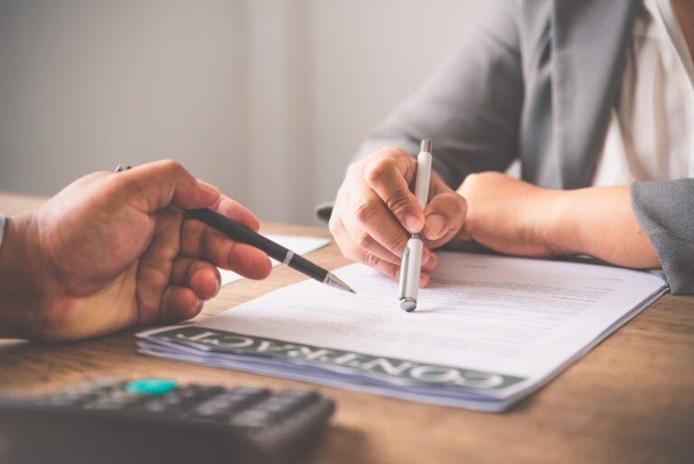 businessman is negotiating, advising, and explaining the matter of the contract